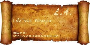 Lévai Alexia névjegykártya